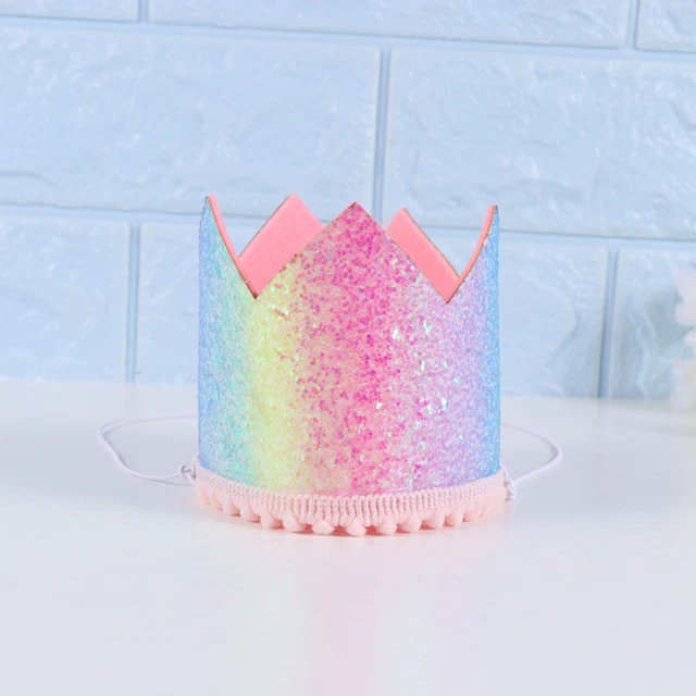 Cappelli a corona glitter lucidi pratici compleanno cappelli a corona bambini ragazza adulti