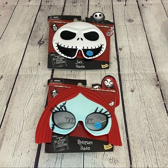 Nightmare Before Christmas Jack and Sally Sun Staches Glasses See Description
