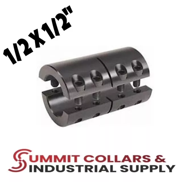 1/2 X 1/2Rigid Shaft Coupling, Double Split AKA two piece type (qty 1)