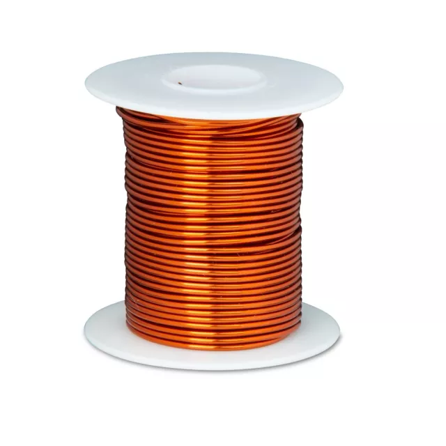 18 AWG Gauge Enameled Copper Magnet Wire 8 oz 100' Length 0.0428" 200C Natural