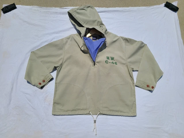 Vintage GAP NW C 46 Army Military Pullover Anorak Gunner Smock Popover Jacket Sm
