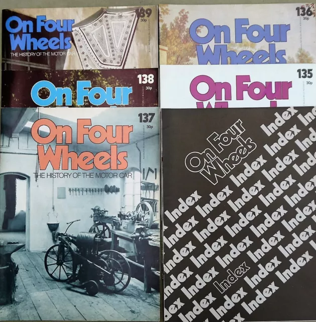 6 x Original "On four Wheels" Magazines, editions -139 and Index