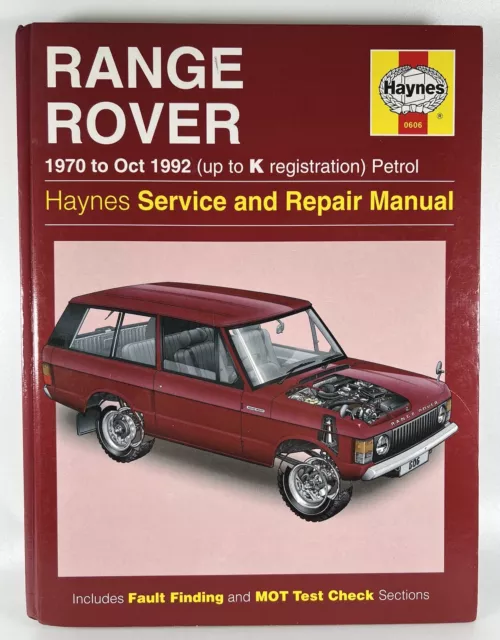 Haynes Owners Workshop Manual  Range Rover 1970 to Oct 1992 (up to K reg) Petrol