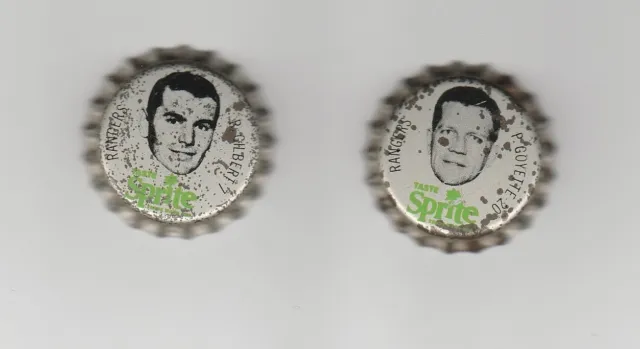 1964-65 Sprite Bottle Caps, 2 Ny.rangers, Unused, Gilbert/Goyette