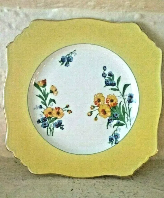 Vintage Royal Winton Grimwades Square Plate Bright Yellow