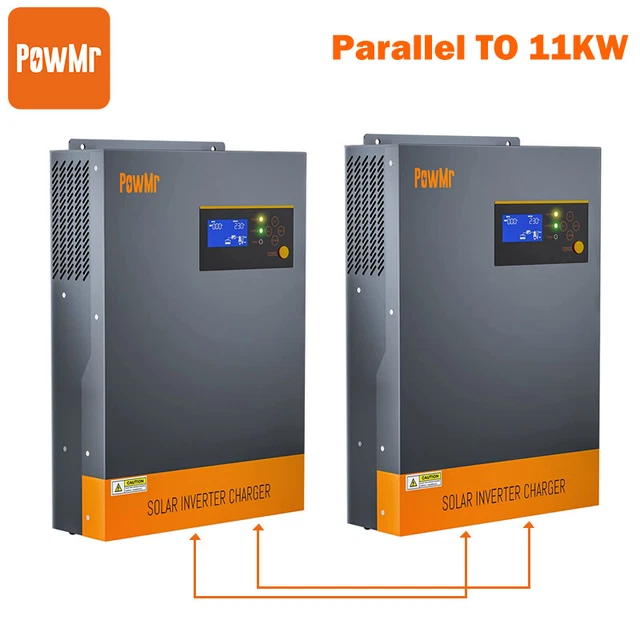POWMR 11KW 48V MPPT Hybrid Inverter Pure Sine Wave 80A Solar Charger ...