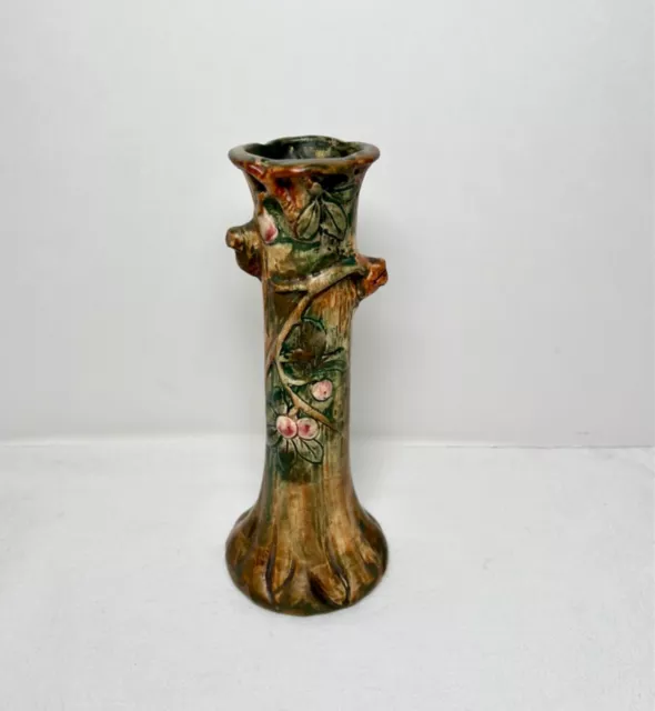 Weller Pottery Vase  Woodcraft Apple  Tree Trunk Vintage Antique 8.75”