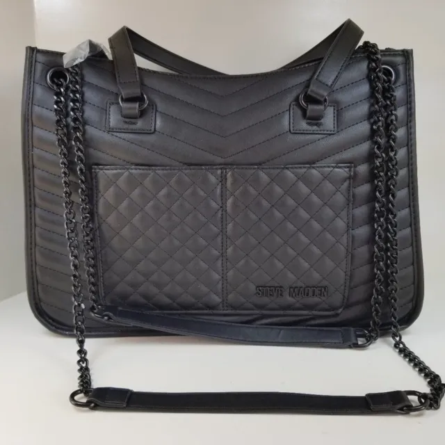 New Steve Madden Womens Bpierce Handbag Quilted with chains