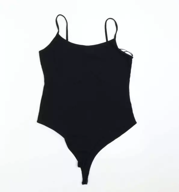Primark Womens Black Polyester Bodysuit One-Piece Size 4 Snap