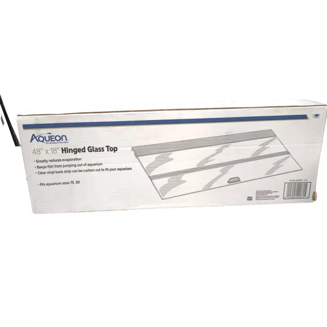 Aqueon Versa Top Clear Lightweight 48" X 18" Hinged Glass Aquarium Canopy Top