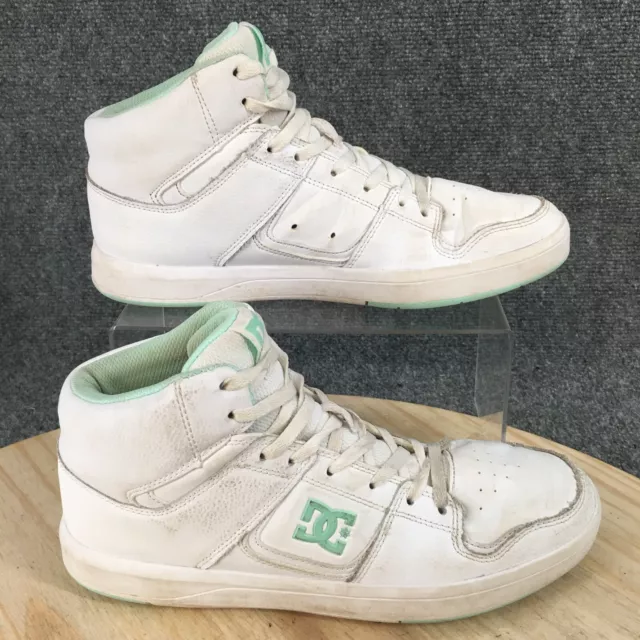 DC Shoes Womens 9.5 Cure Hi Top Skateboarding Sneakers White Leather Lace Up