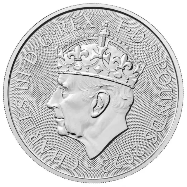 2023 Great Britain £2 1-oz Silver King Charles III Coronation Britannia BU