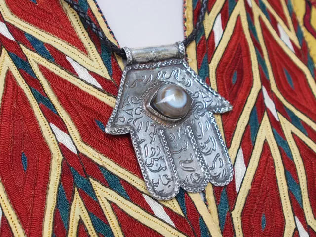 orient amulett hand Fatima silber anhänger Hamsa Khamsa Augenachat Afghanistan A