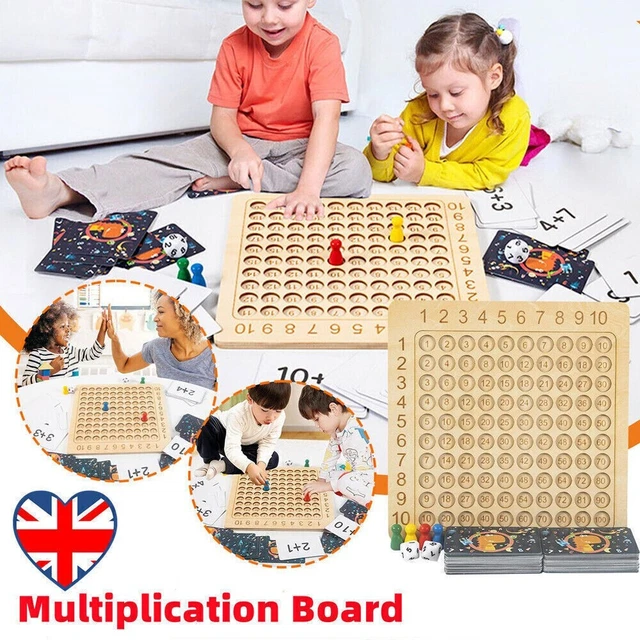 WOODEN MONTESSORI MULTIPLICATION Board Game, Children Counting Board ...
