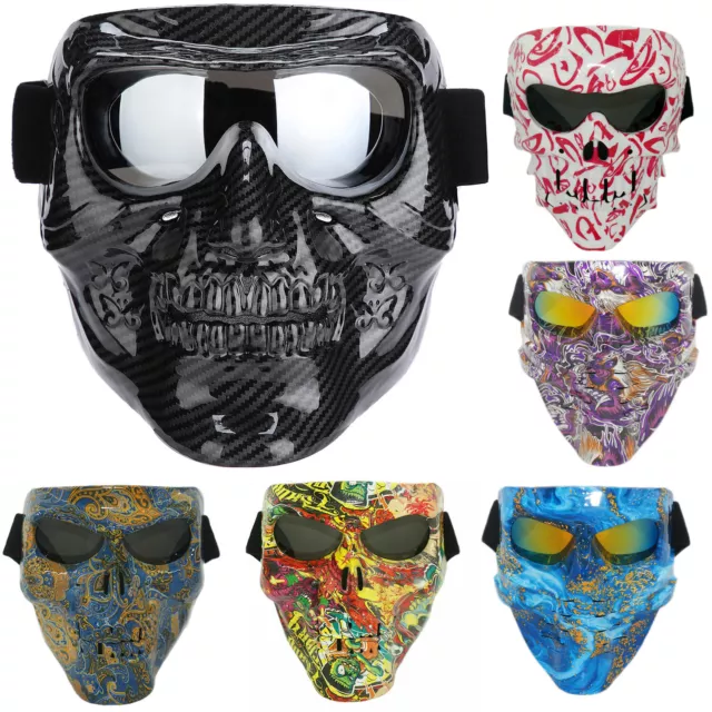 TACTICAL SKULL MASK Airsoft Halloween Half Face Helmet Mask CS ...