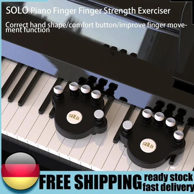 1 Pair Piano Finger Trainers Hand Strength Exerciser for Beginner (Black) DE