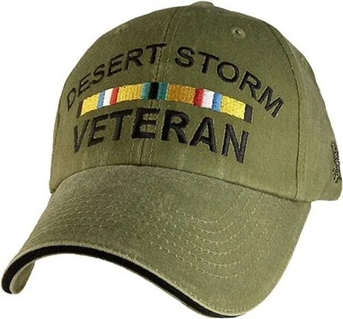 Desert Storm Veteran with Ribbon Cap, Adjustable, Green
