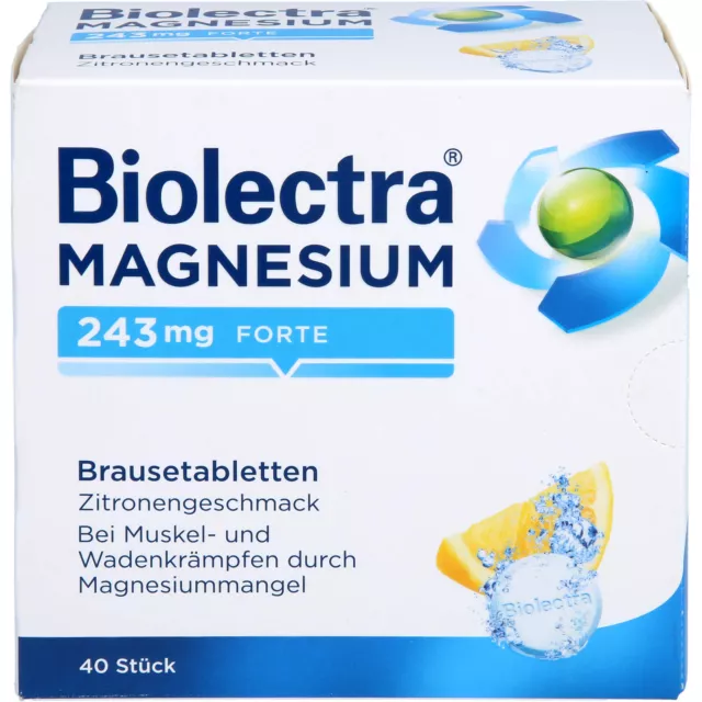 Biolectra Magnesium 243 mg forte Brausetabletten Zitro, 40 St. Tabletten 6716366