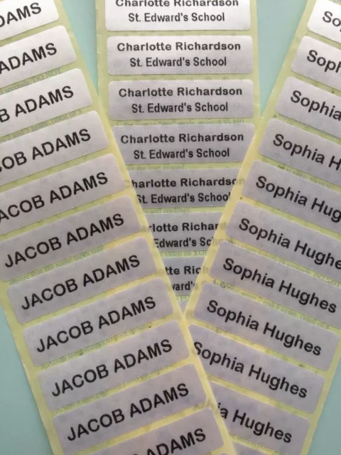 50 Printed Name Labels/Tape IRON-ON School uniform tags satin fabric-EVEN BETTER