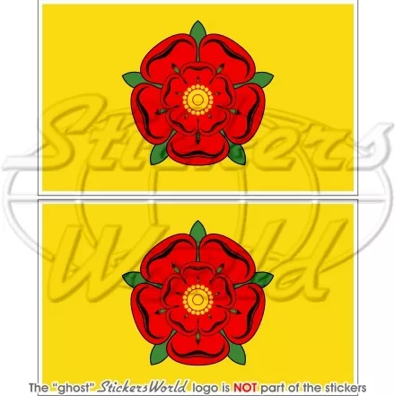LANCASHIRE Flag Red Rose of Lancaster UK 75mm(3") Bumper Stickers, Decals x2