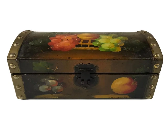 Vintage Wooden Chest 24 cm (Hand Painted)