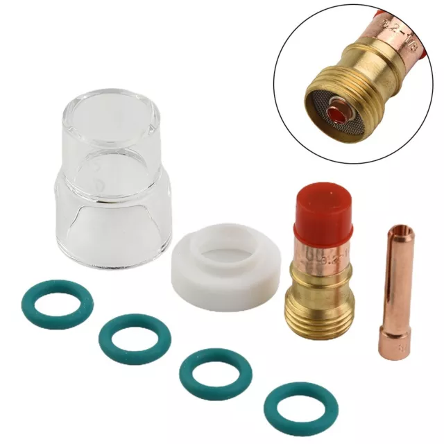 8pcs Kit For WP-17/18/26 TIG Welding Torch Stubby Gas Lens #12 Heat Glass Cup