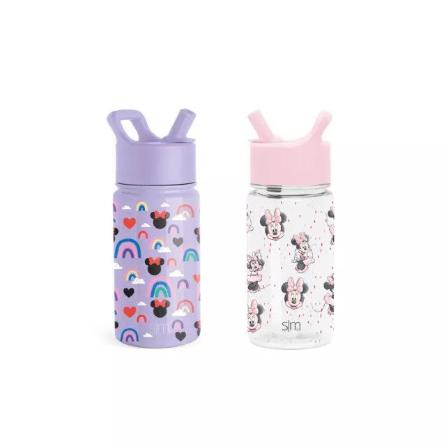Ello 16oz 2pk Plastic Stratus Kids Water Bottles Pink/Purple