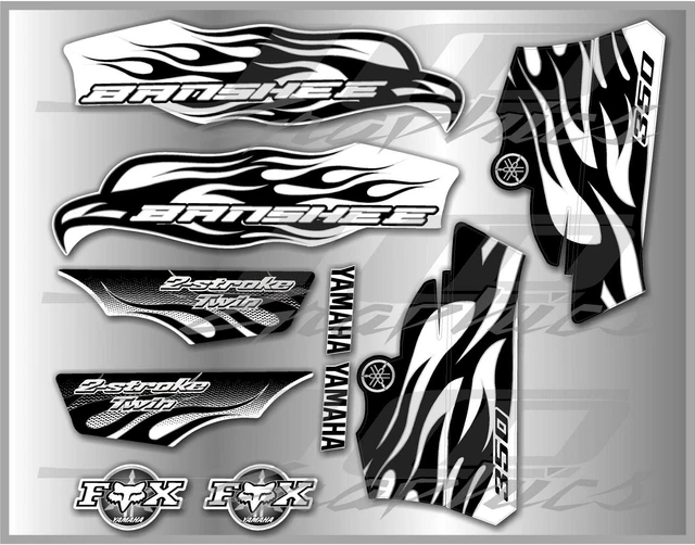 Banshee 21mil Thick High Gloss Red Graphics Kit - Full ATV Decal Set - Made In USA
