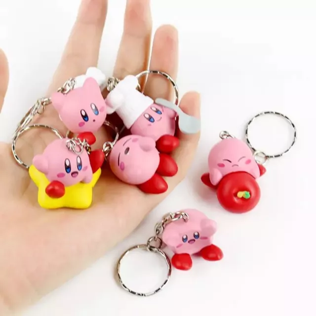 New! 6 pieces! 4Cm Kirby Popopo Mini PVC Character Toy Keychain Pendant