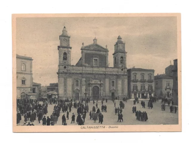 Italia Sicilia - Caltanissetta Duomo Anni '30 Cartolina Non Viaggiata Animata Fg