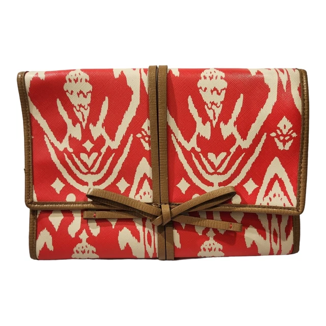 Stella & Dot Jewelry Travel Bag Case Bring Your Bling Orange and White Trifold