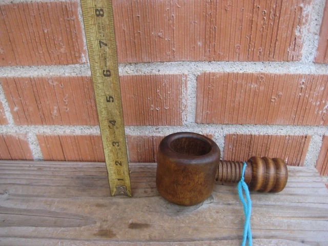 Vintage Old Wood Turned Screw Nut Cracker Home Kitchen Art Decor ITALY