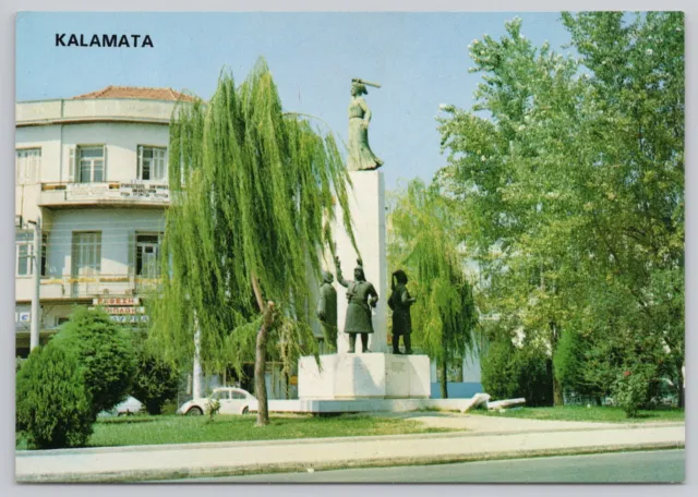 Kalamata Greece King George's B Square Volkswagen Beetle VW Bug Vintage Postcard