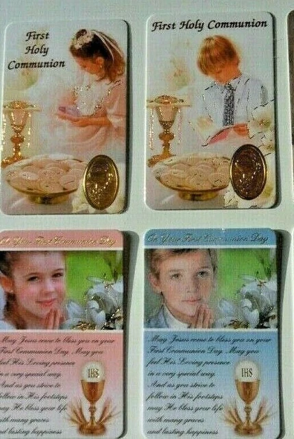 FIRST HOLY COMMUNION laminated prayer cards Singles / packs of 6 /12 ...