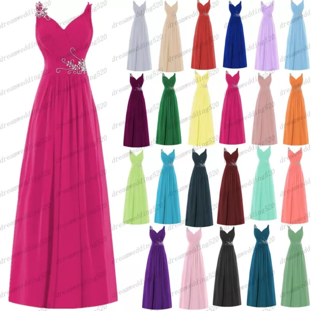 Long Chiffon Wedding Evening Formal Party Ball Gown Prom Bridesmaid Dresses 6-30