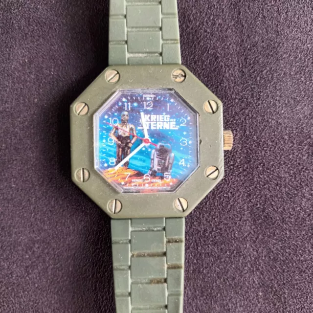 Star Wars vintage Uhr - KRIEG DER STERNE in Grün! Gebraucht!