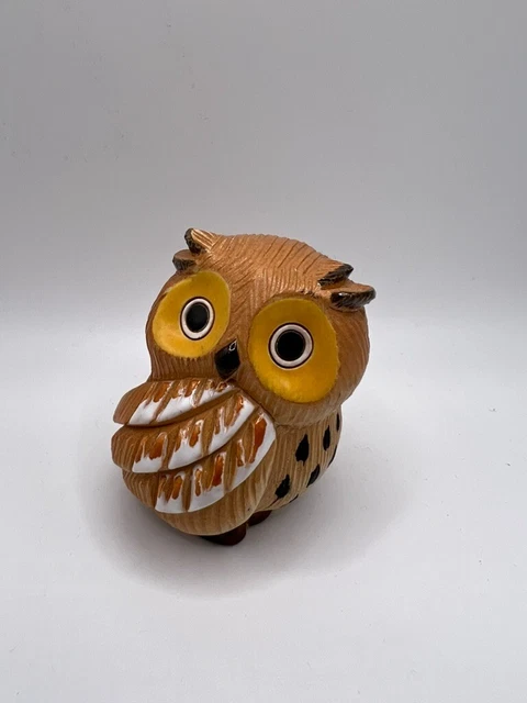 Artesania Rinconada Vintage Clay Owl Figurine Retired Rare