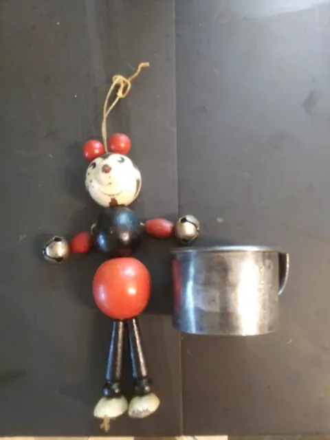 Mickey Mouse 1930s Rare Version Stringed wood Toy GEORGE BORGFELDT & Silver Cup