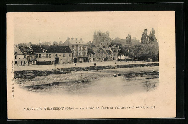 CPA Saint-Leu D´Esserent, Les Bords de L´Oise et L´Eglise