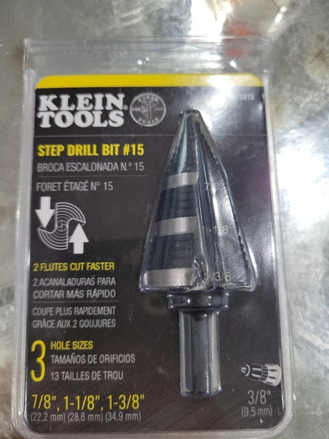 Klein Tools KTSB15 High Speed Steel Double Flute Step Drill Bit#15