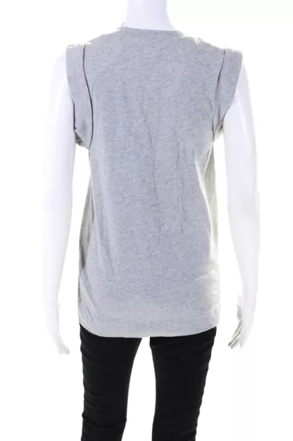 3.1 Phillip Lim Womens Rhinestone Lips Crew Neck Tank Top Tee Shirt Gray XS 3