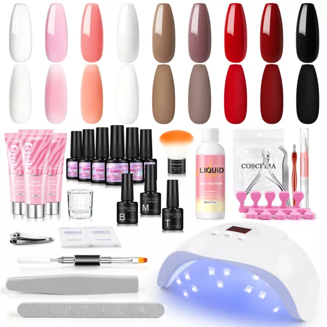 Nagel GeL Set mit UV LED Lampe Bohrer Gel Nagellack Set Starter KIt Maniküre Kit