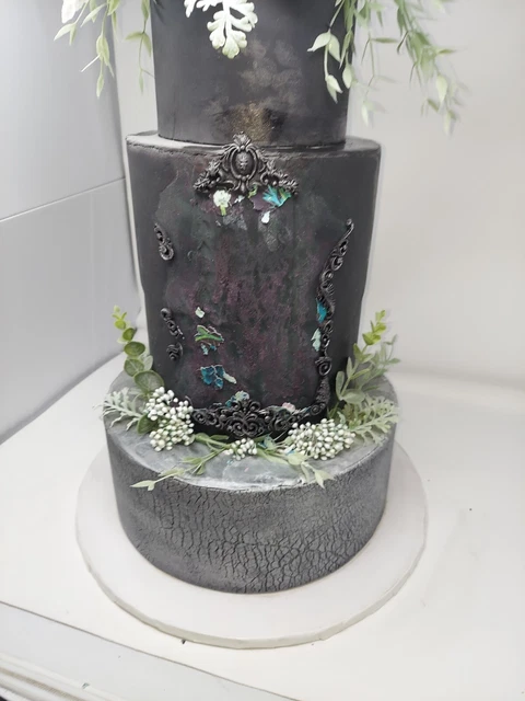LARGE FAKE Black CAKE ARTIFICIAL MULTI TIER ART DECO CAKE PROP 4