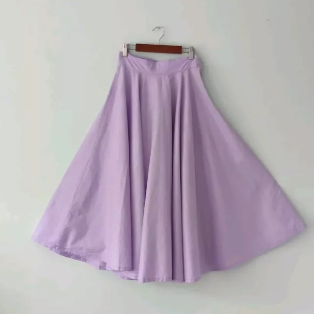 Vintage 50s-60s Womens XS Lavender Textured Fabric Lightweight Full Circle Skirt