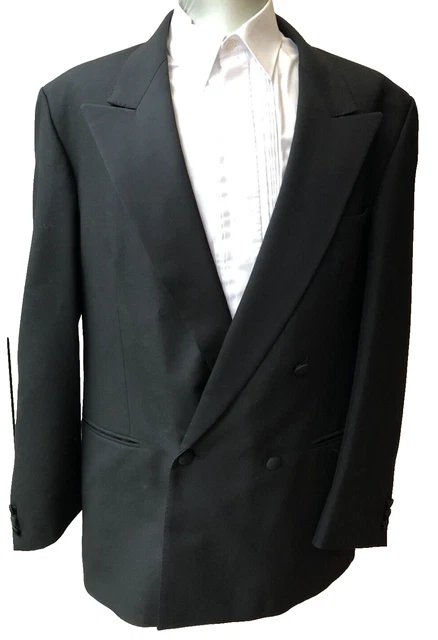 Camicia da cena M&S St Michael nera da uomo 46R 34R 16 collo ballo crociera