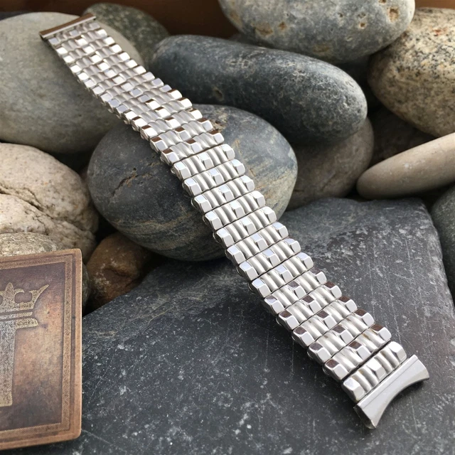 Rare 10k White Gold-Filled Premium nos 1960s JB Champion USA Vintage Watch Band