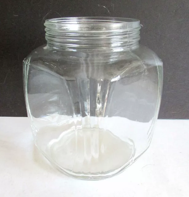 VTG HOOSIER type pantry HAZEL ATLAS square glass jar ribbed corners 6.5" FREE SH