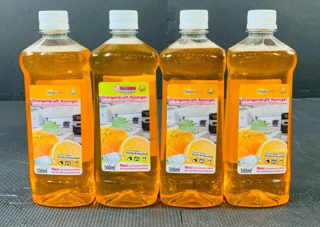 4 x 500ml 2 L Premium Orangenreiniger Konzentrat Orangenkraft Allzweckreiniger