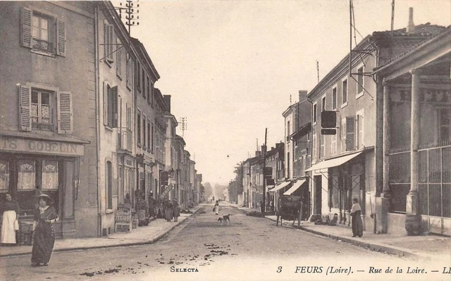 Ancienne Carte Postale Feurs (42) - Place Charles Derian - Cliché Rare Noir Et Blanc 1900