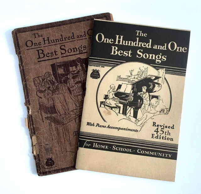 Antique Original 1915 Piano Songbook "101 Best Songs" with Vintage1931 Reprint